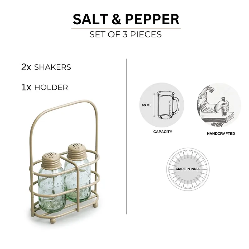 Pipero Salt & Pepper Shaker With Iron Holder (60 mL) - Three Piece Set media 6
