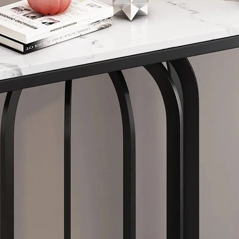 Stylish Metal Console Table with Marble Top - Large media 4