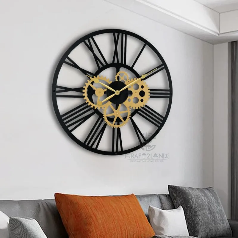 Rotors Silent Wall Clock - Gold media 6