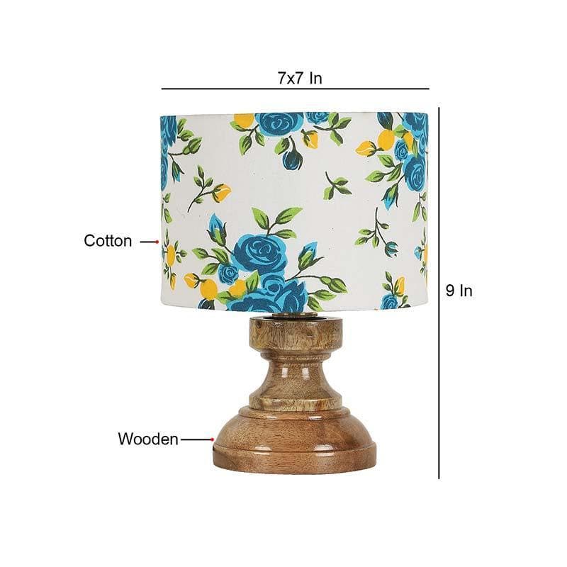 Blu Blooms Fabric Table Lamp - Multicolor media 4