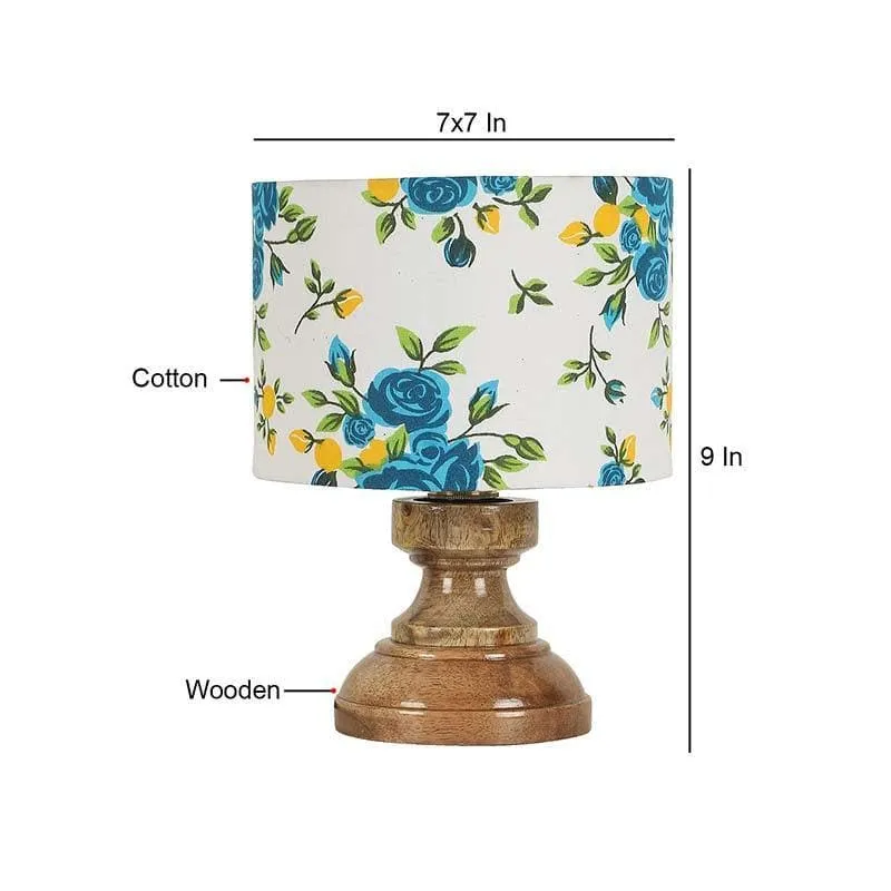 Blu Blooms Fabric Table Lamp - Multicolor media 4