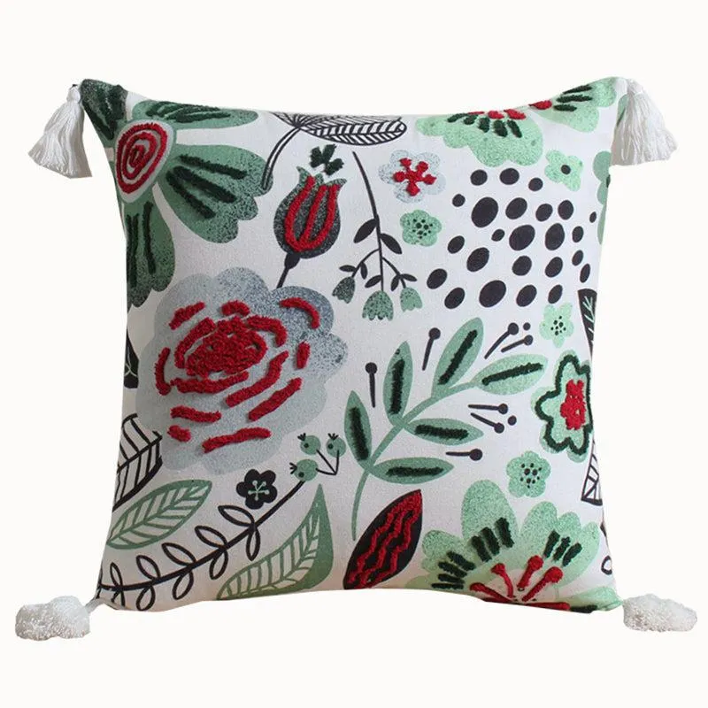 Austen's Garden Embroidered Cotton Cushion Cover - Set Of Two media 6