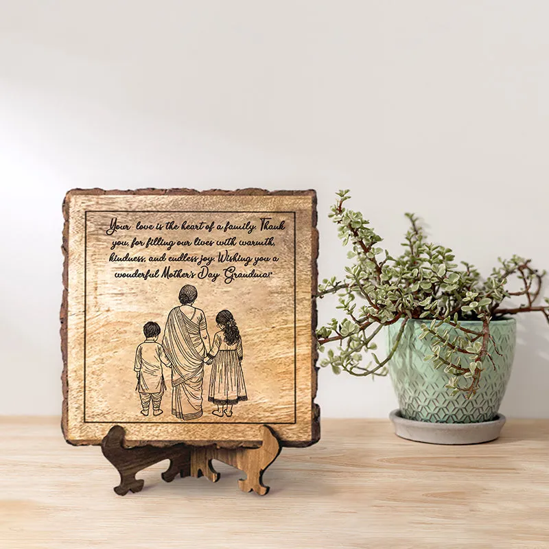 Happy Mother's Day, Grandma Wood Showpiece - Square media 1