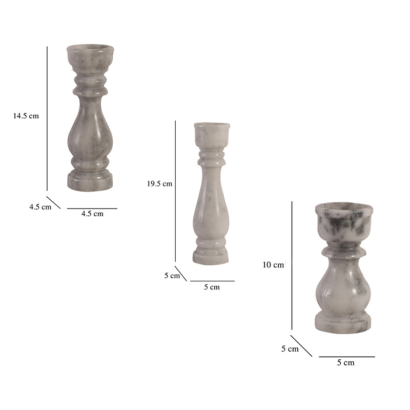 Calcutta Carve Marble Candle Holder - Set Of Three media 8