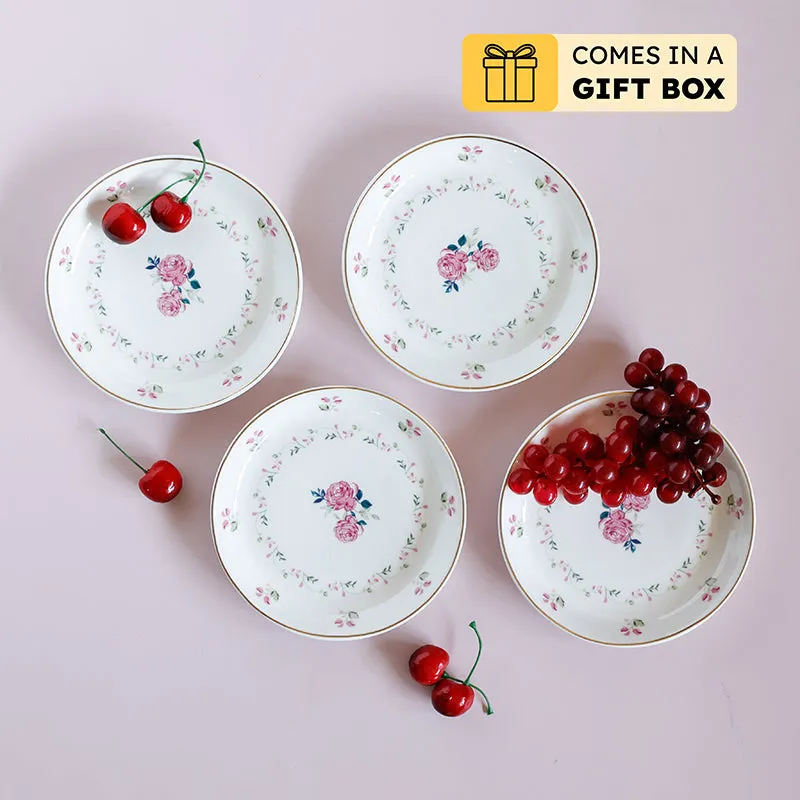 Magique: Portrait of a Rose Bone China Snack Plates - Set of Four media 1