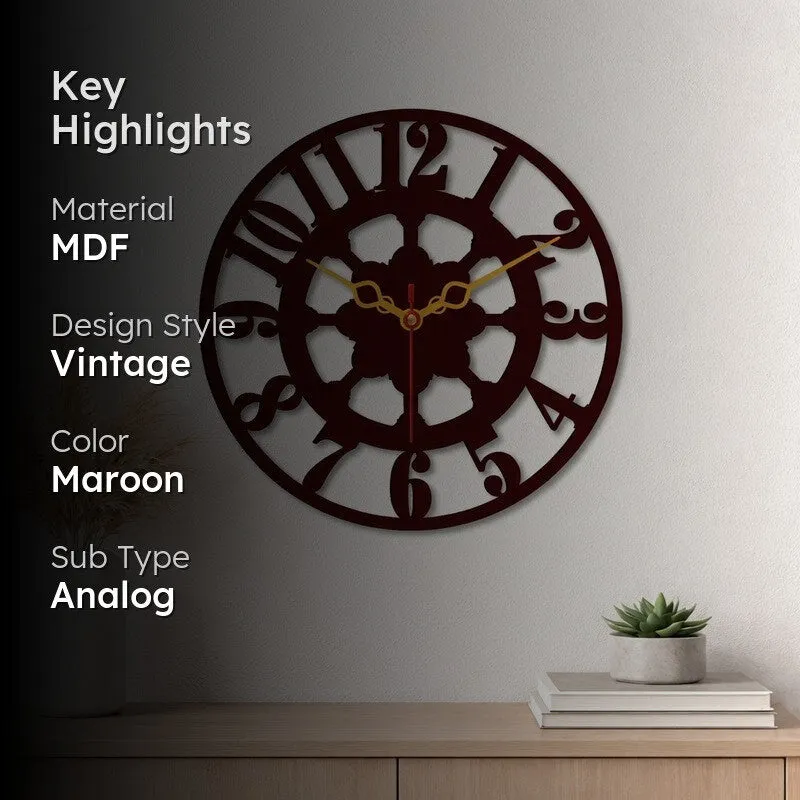 Heritage Dial Wooden Wall Clock media 2