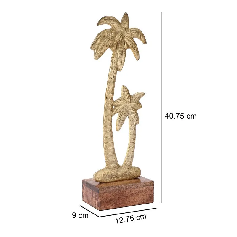Shadow Palm Tree Aluminium Showpiece - Gold media 7