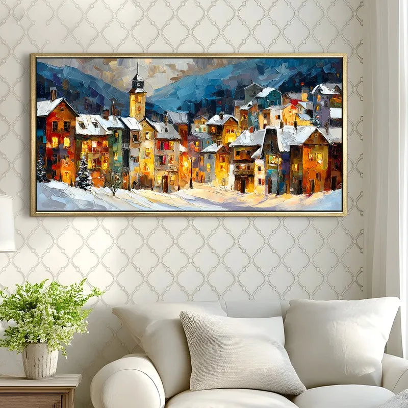 Amber Dusk Canvas Wall Painting With Frame media 4