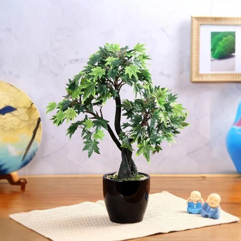 Faux Tall Maple Bonsai (39 cms) - Green media 2