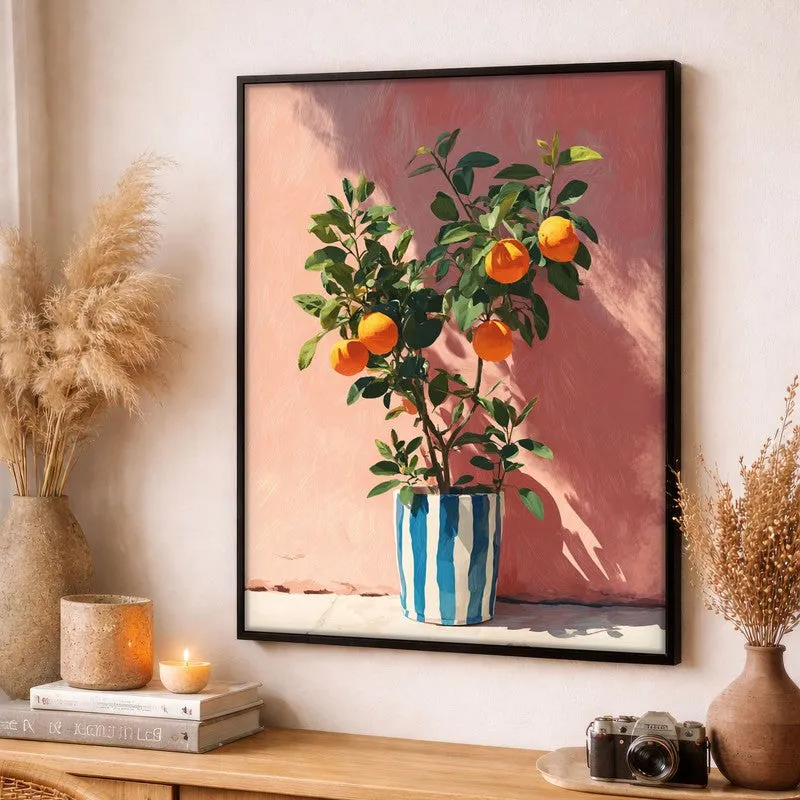 Orange Serenade Canvas Wall Painting - Black Frame media 3