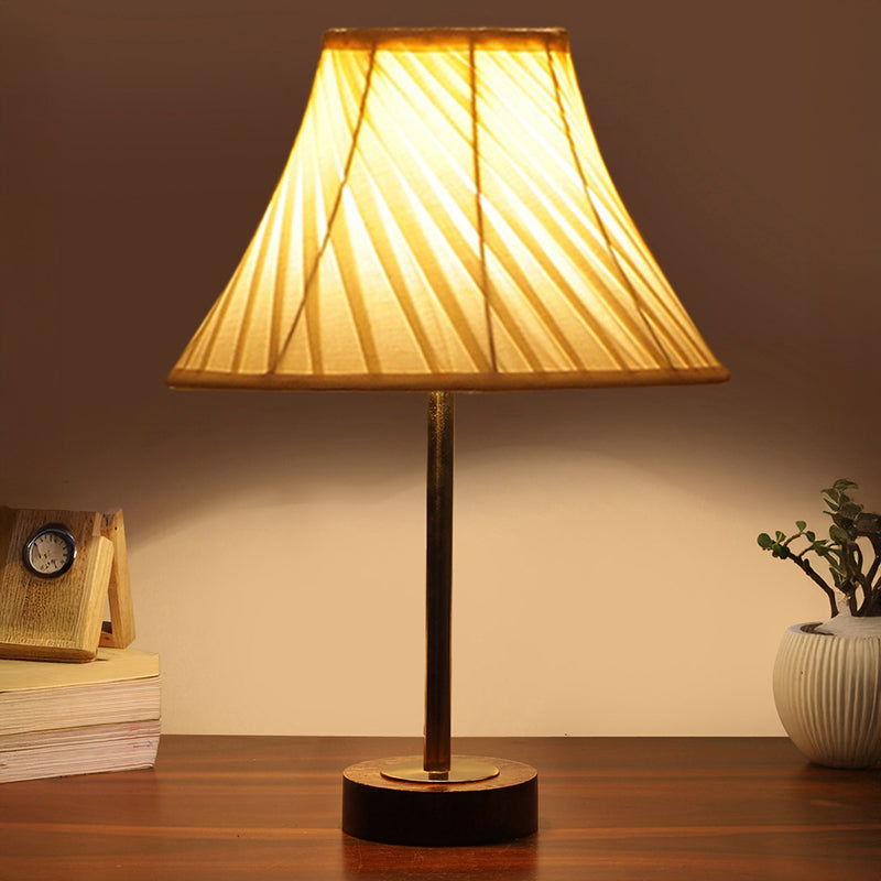 Twistra Rodin Wooden Table Lamp - Ivory,Gold,Brown