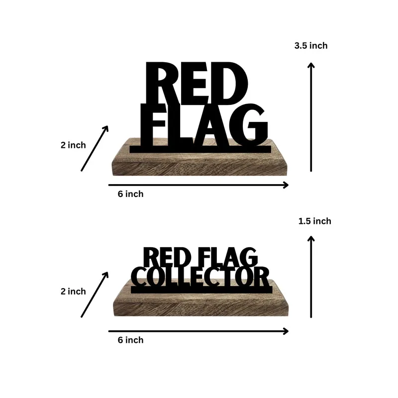Red Flag Collector Typography Showpiece - Set Of Two media 5
