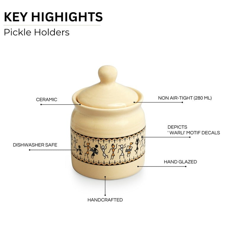 Warli Muse Airtight Storage Jar (280 ML Each) - Set Of Two media 4