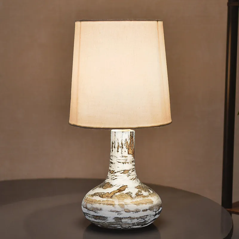 Pelion Fabric Table Lamp - White,Grey media 1