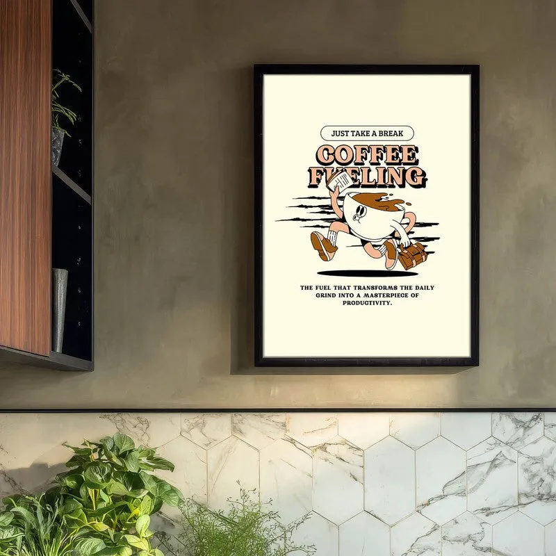 CoffeeRun Archival Canvas Wall Art - Black media 3