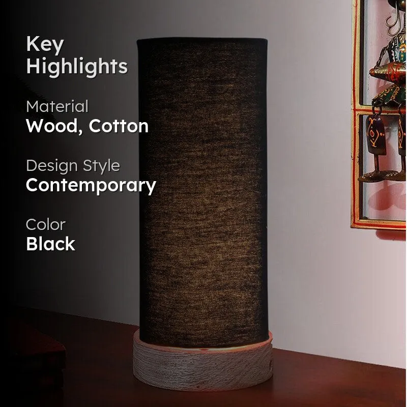 Ocra Tower Wooden Table Lamp - Black media 2