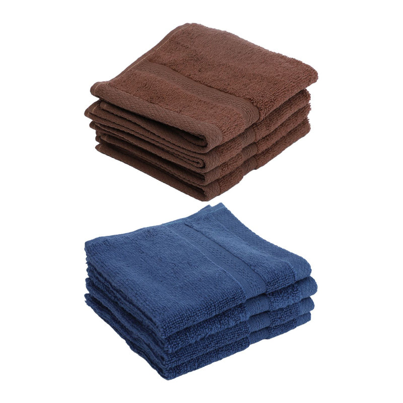 Miorah Face Towel (Brown & Blue) - Set Of Eight media 3