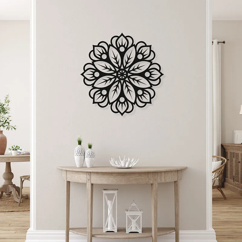 Bloom Mandala Black Iron Wall Accent media 1