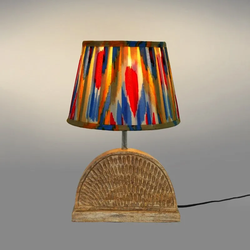 Colorcrest Wooden Base Cotton Table Lamp - Multicolor media 4
