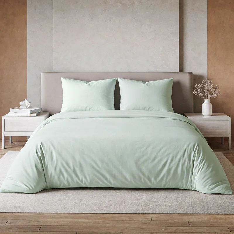 Freyda Solid Cotton Bedsheet (Mint) - 700 TC media 1