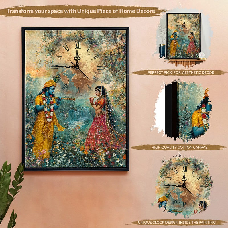 Shyama Sakhi Wall Art With Clock media 7