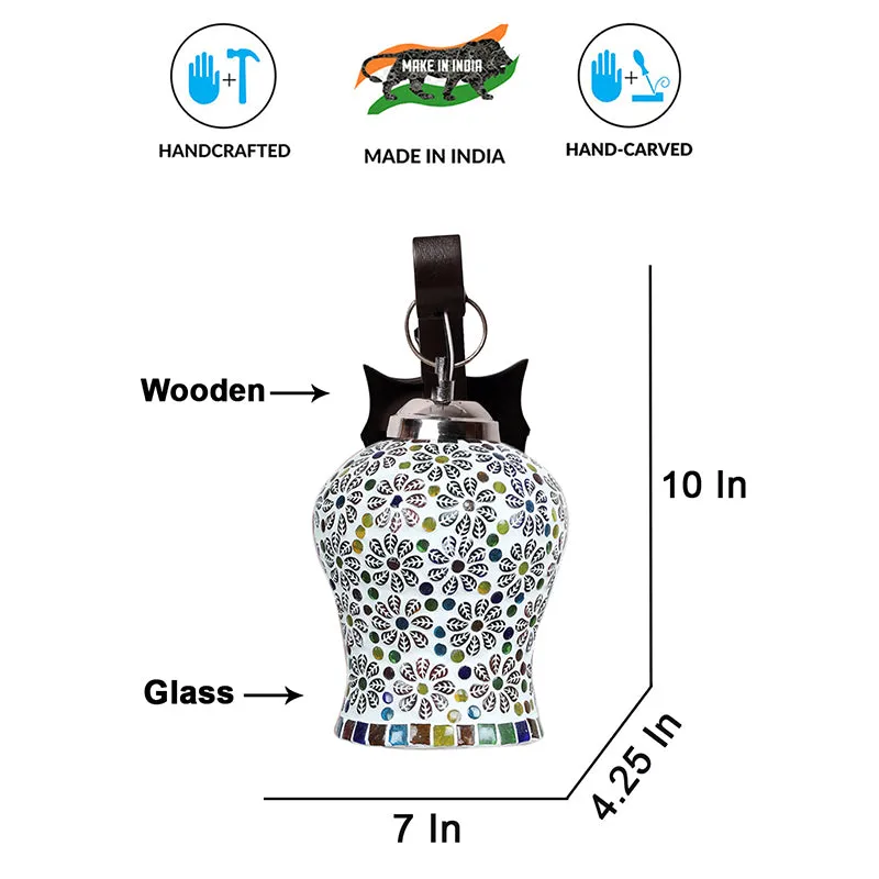 Delphi Mosaic Glass & Wooden Wall Lamp - Multicolor media 6