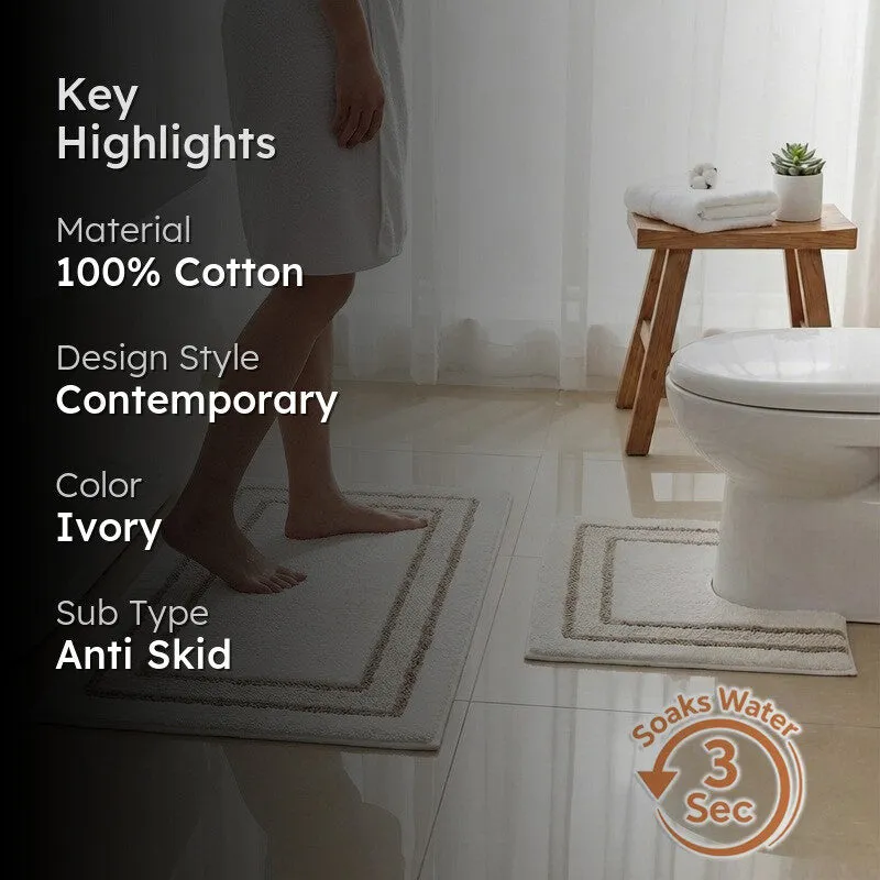 SpaStep Cotton Bath Mat (Ivory) - Set of Two media 2