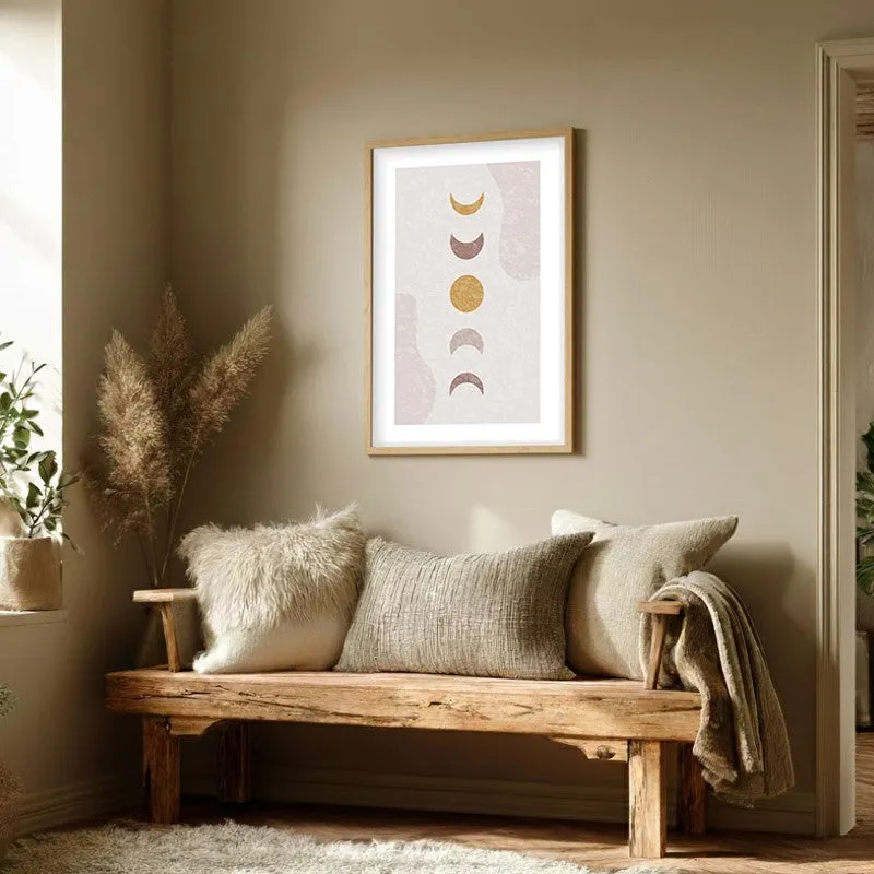 Mauve Equilibrium Canvas Wall Painting With Brown Frame media 3