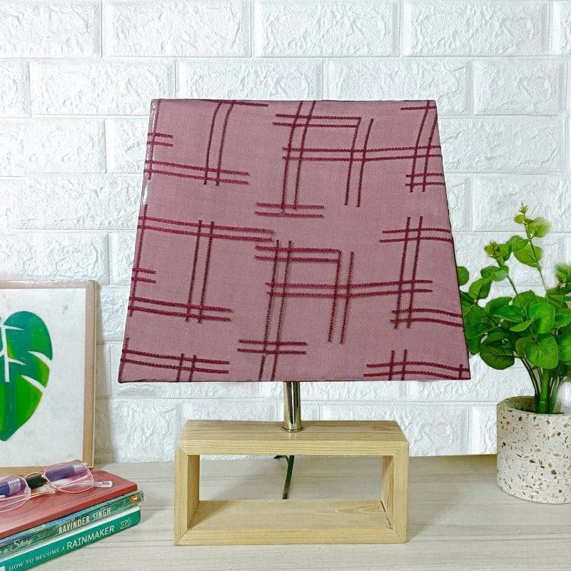 Siroqa Cuboidal Fabric Table Lamp - Pink,Beige media 4