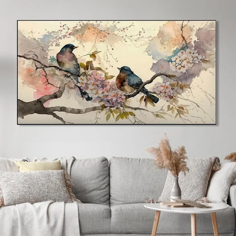 Blossom Songbird Canvas Wall Painting With Frame media 3