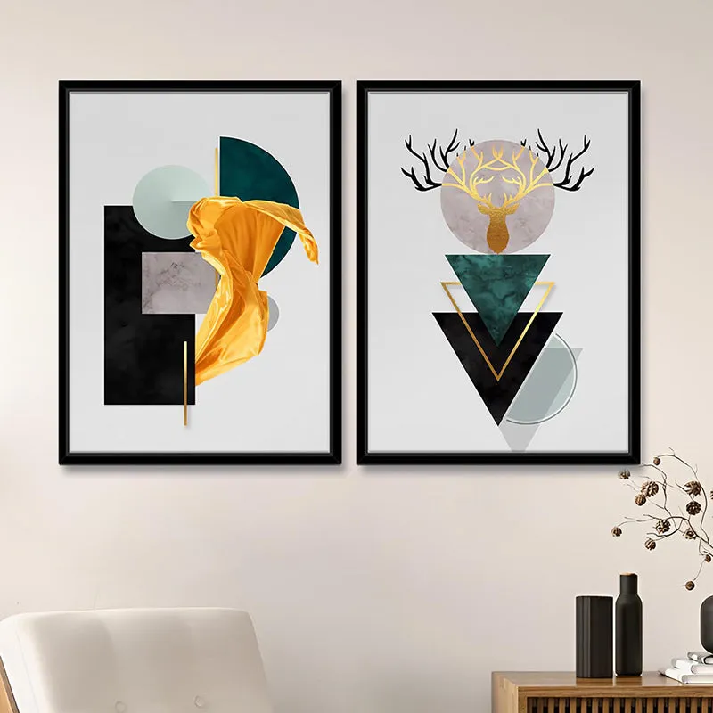 Abstract Wisdom Canvas Wall Art - Set Of Two media 1