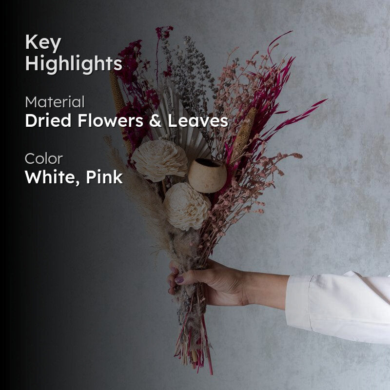 Pink Plushy Dried Flower Bunch media 2