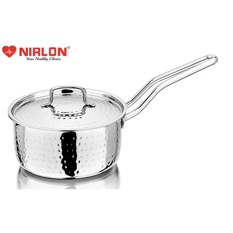 Nirlon Hammered Steel Saucepan With Lid - 2300 ML/7 Inches media 6