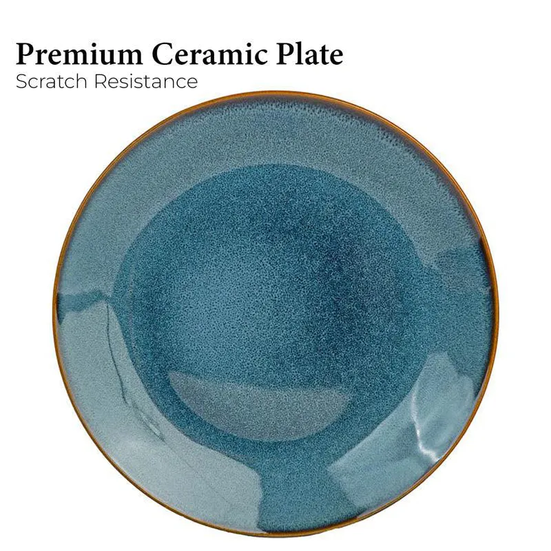 Tarangini Handmade Dinner Plate (Blue) - Set of Six media 8