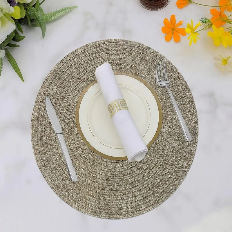 Onyxa Golden Round PVC Table Mats - Set Of Four media 5