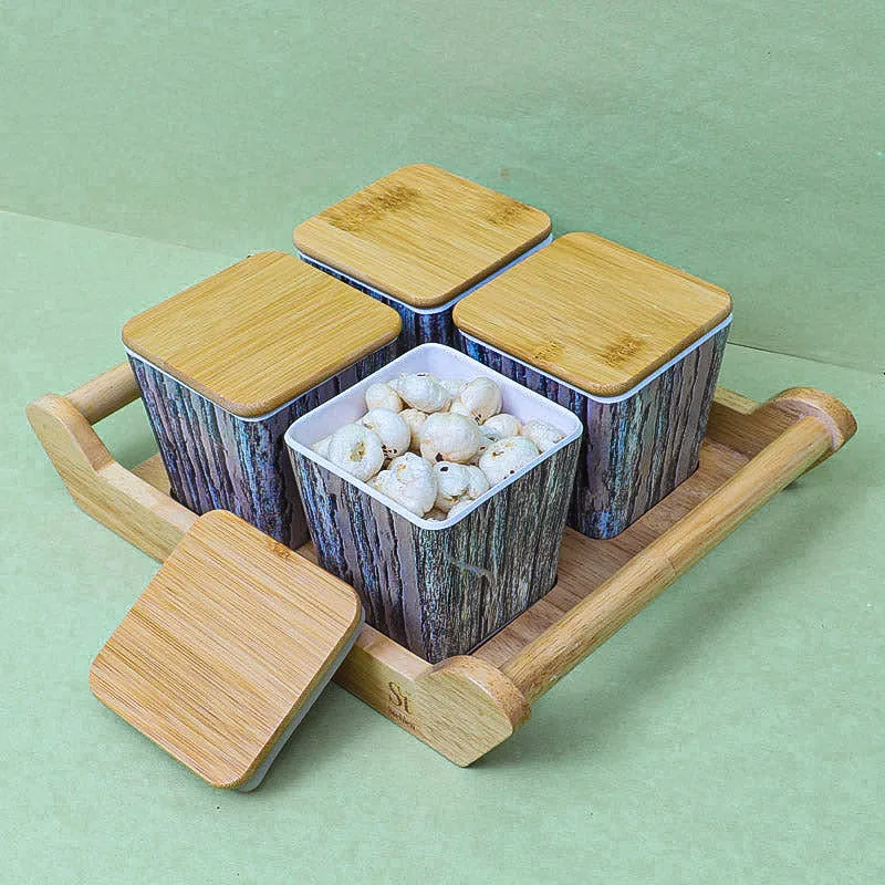 Navina Condiment Container With Tray (450 mL Each) - Five Piece Set media 5