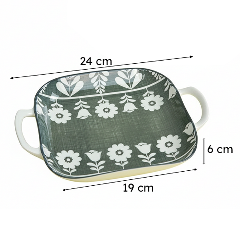 Rana Floral Square Porcelain Platter - Set of Two media 9