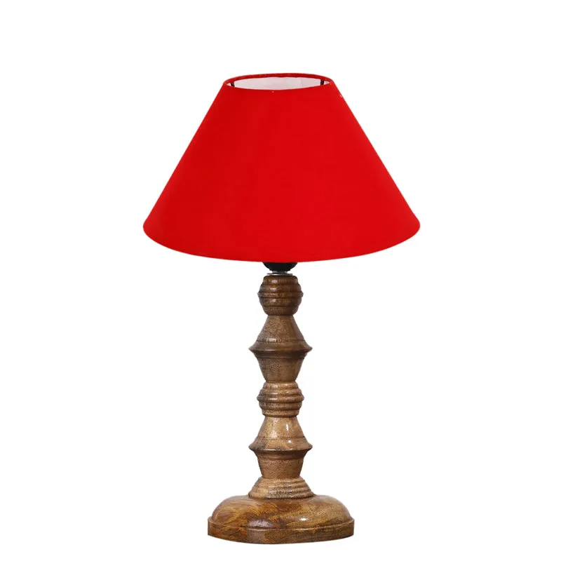 Cotin II Timber Wooden Table Lamp - Red,Brown media 6