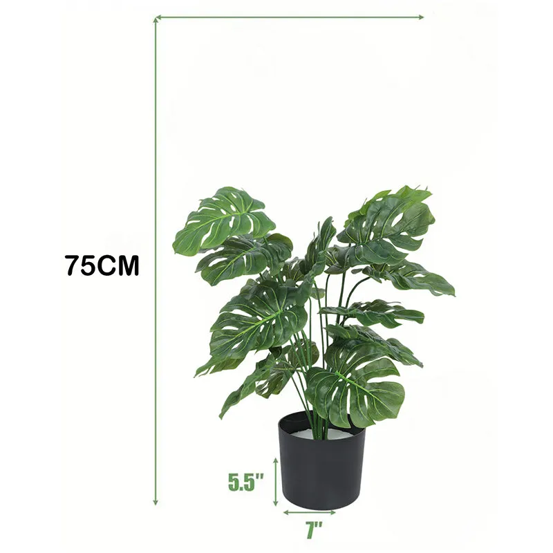Monala Artificial Monstera With Black Plastic Pot - 2.3 Feet media 6