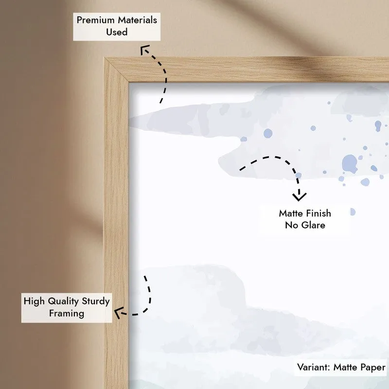 Crescent Blue Peaks Archival Paper Wall Art - Natural Brown Frame media 6