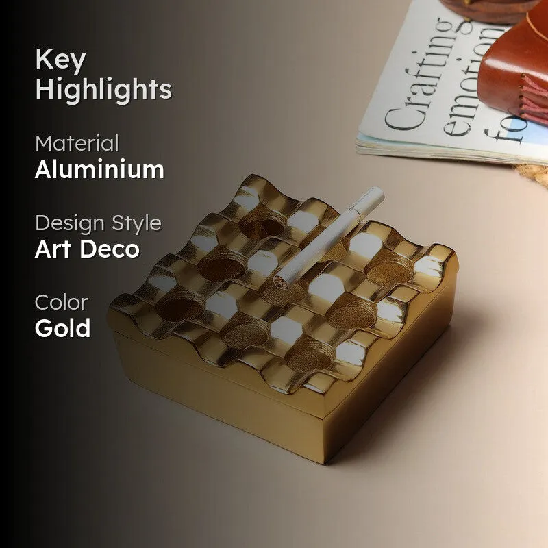 Luxe Grid  Ash Tray - Gold media 2