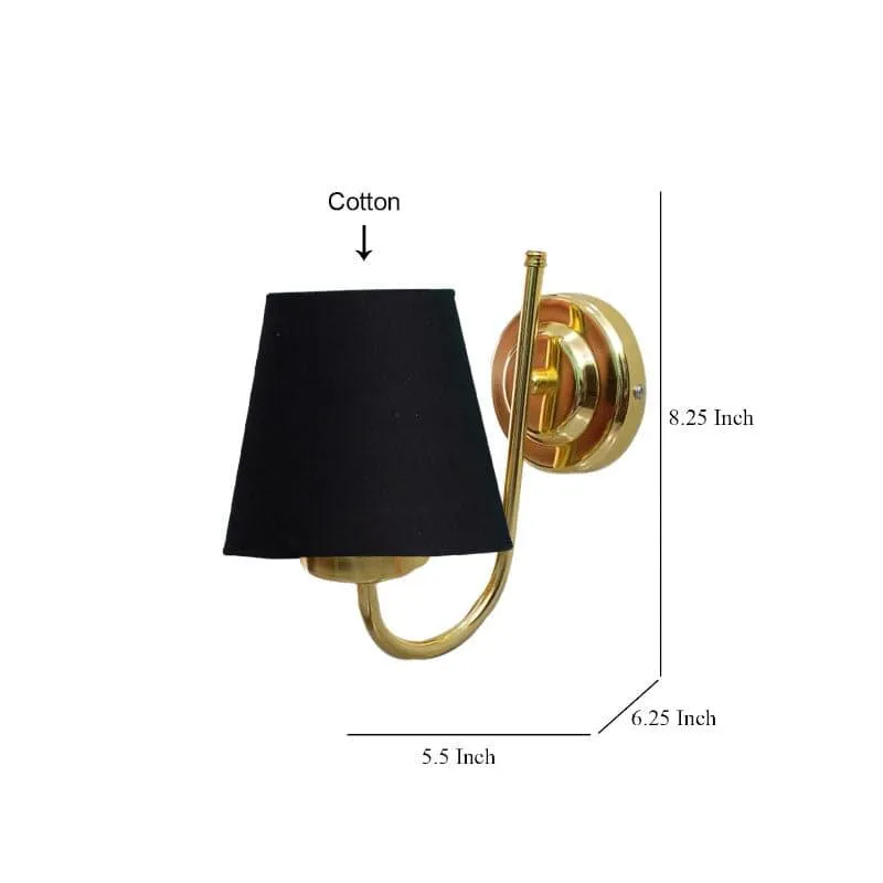 Galora Fabric & Metal Wall Lamp - Black media 5