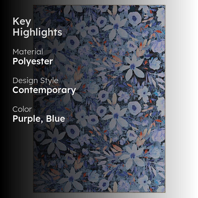 Abigail Floral Carpet - Blue media 2
