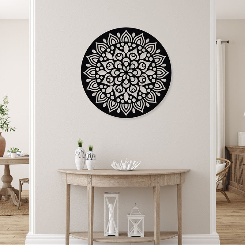 Adla Mandala Black Iron Wall Accent