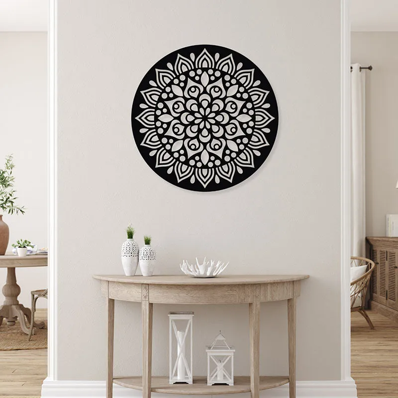 Adla Mandala Black Iron Wall Accent media 1