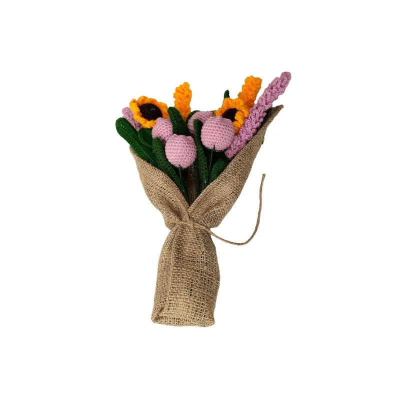 Crochet Handmade Tulip Bouquet (Yellow & Pink) - Set Of Ten media 3
