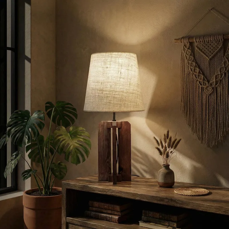 Ilyria Jute & Wood Table Lamp - Brown media 3