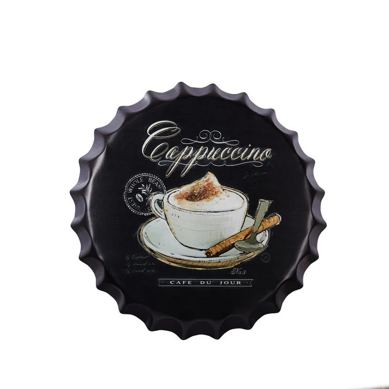 Cappuccino Bottle Cap Metal Wall Accent media 4