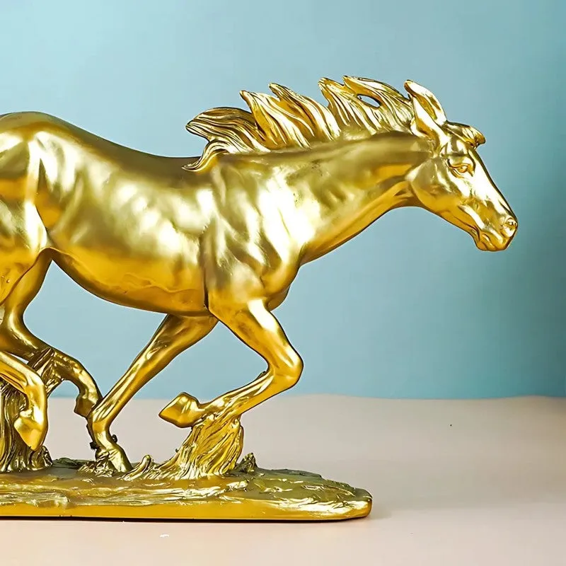 Running Horse Figurine Showpieces - Gold media 5