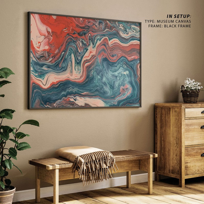 Subtle Abstract Art Canvas Painting - Black Frame media 5